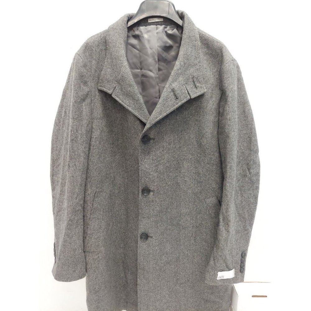 Basket Weave, Trim Fit Coat, Black/Gray, Men's Medium (38-40)